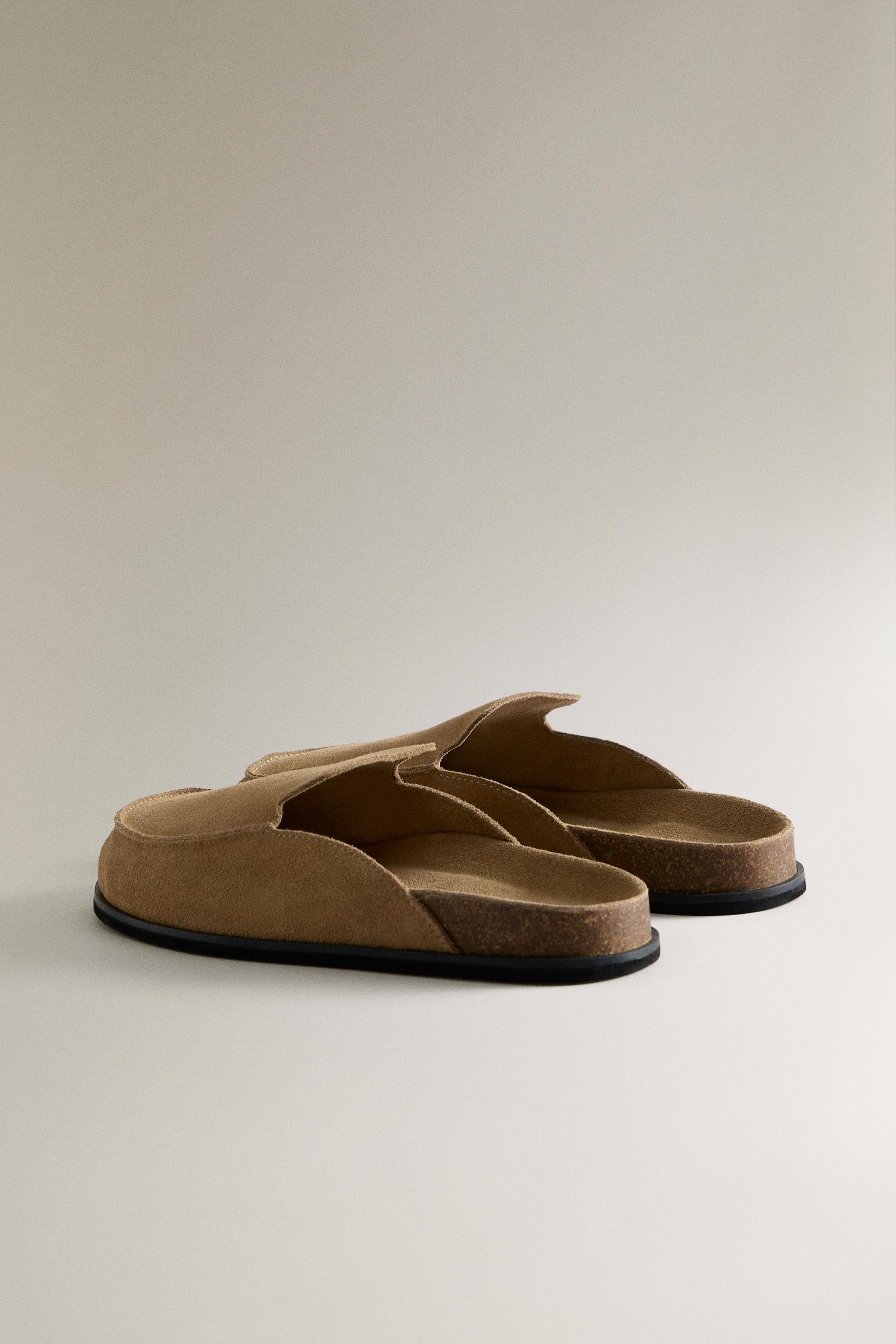 LEATHER MULE CLOG SLIPPERS